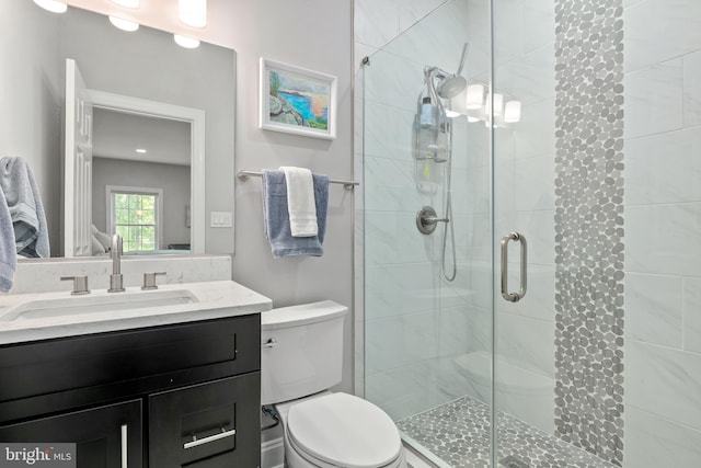 7911 Fort Hunt Rd, Alexandria, VA 22308 - full bath featuring toilet, vanity, and a shower stall