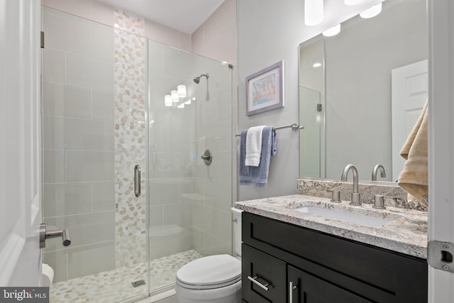 7911 Fort Hunt Rd, Alexandria, VA 22308 - full bathroom featuring toilet, a stall shower, and vanity