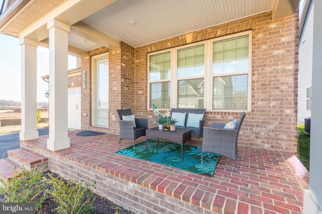 view of patio featuring an outdoor hangout area