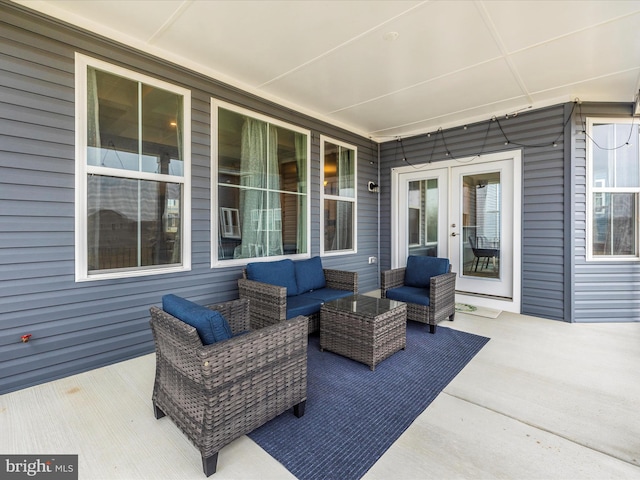 view of patio featuring an outdoor living space