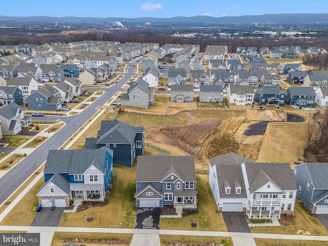 aerial view featuring a residential view