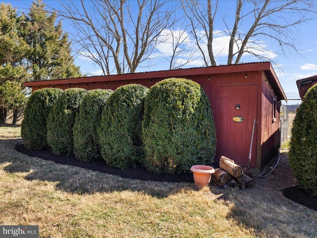 view of shed