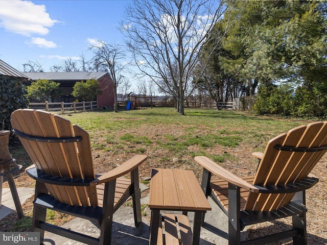 view of yard featuring fence