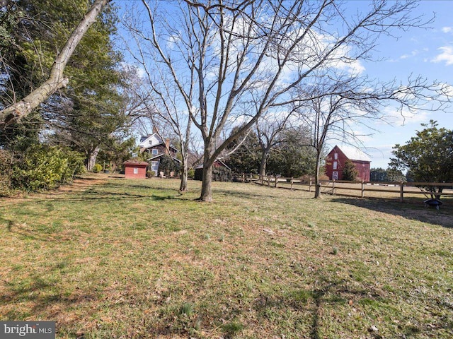 view of yard with fence