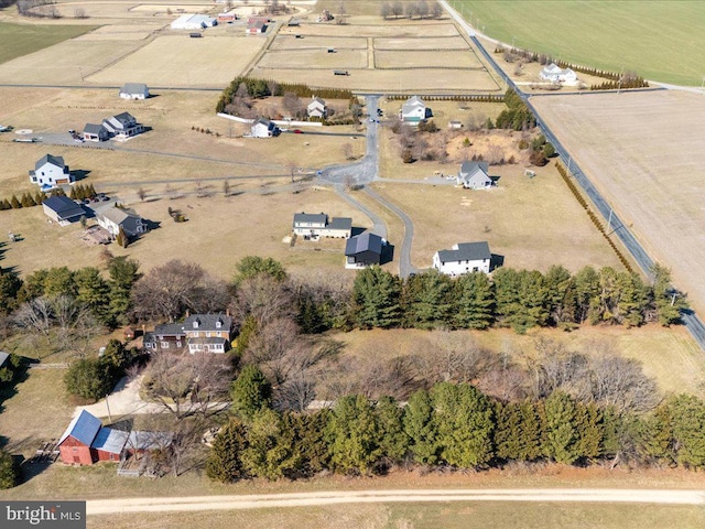 drone / aerial view featuring a rural view