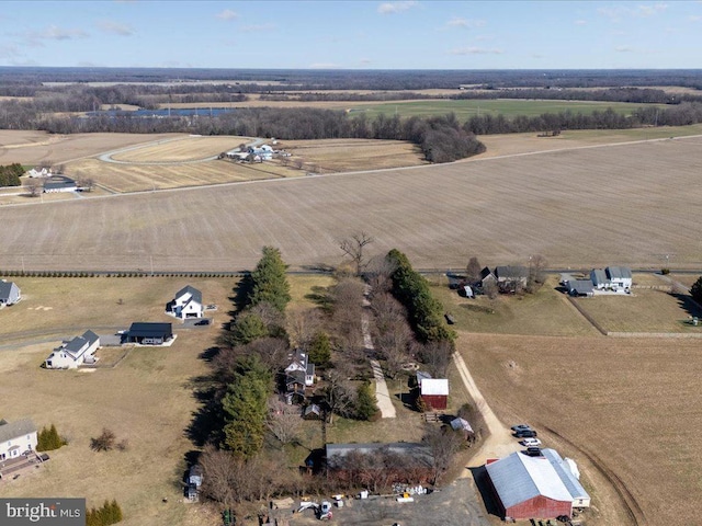 drone / aerial view with a rural view