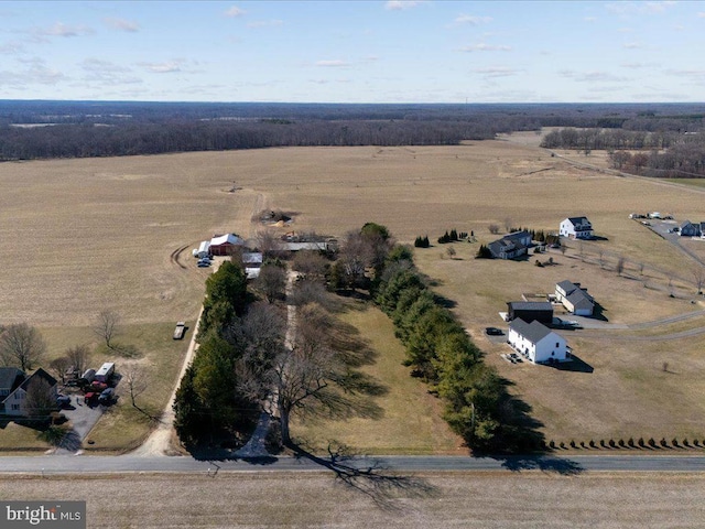 drone / aerial view featuring a rural view