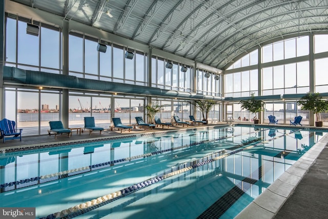 pool with a patio area