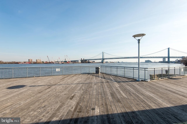 surrounding community featuring a water view