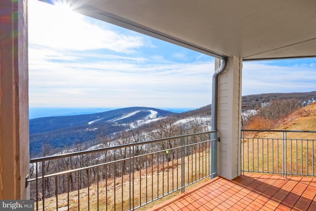 balcony with a mountain view