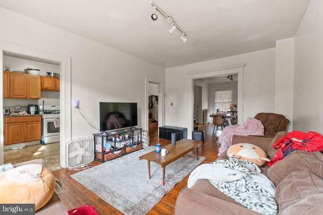 living area with light wood-type flooring