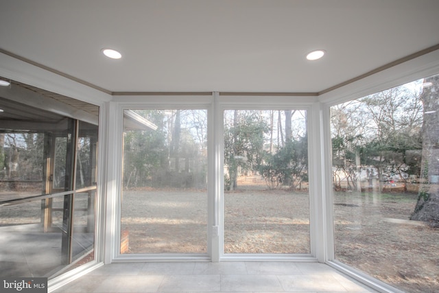 view of unfurnished sunroom