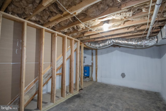 view of unfinished basement