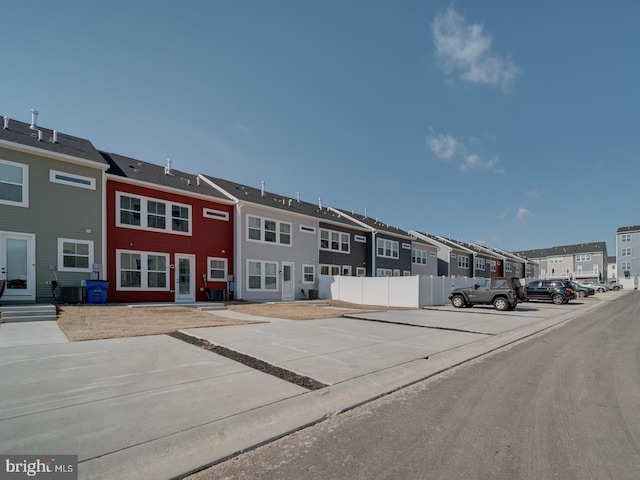 view of road featuring a residential view