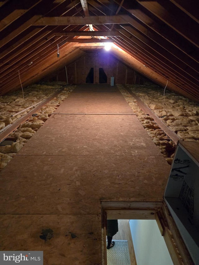 view of unfinished attic