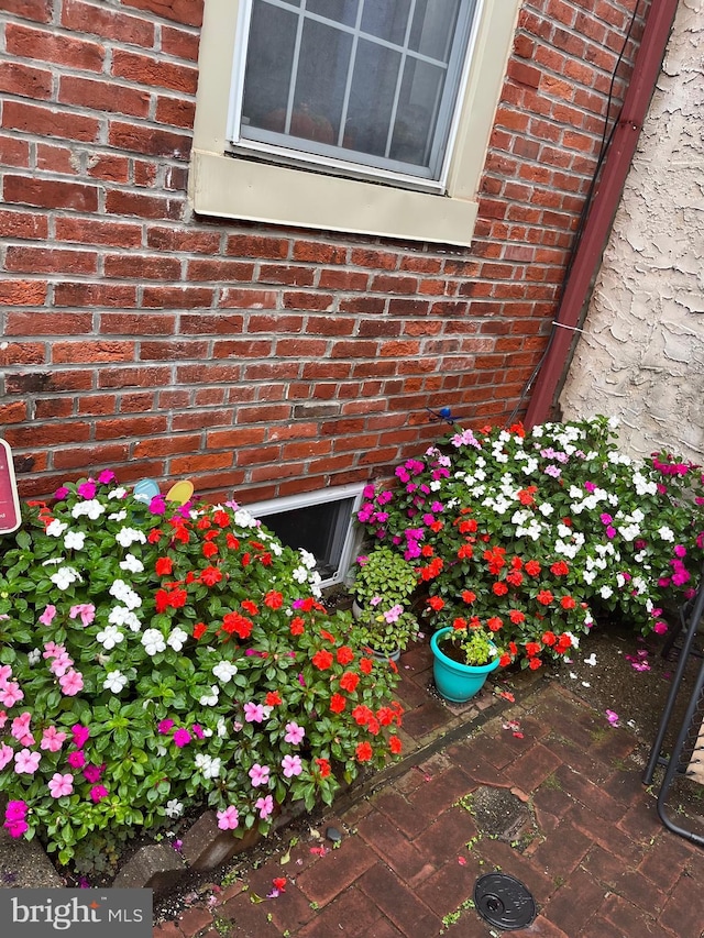 details featuring brick siding