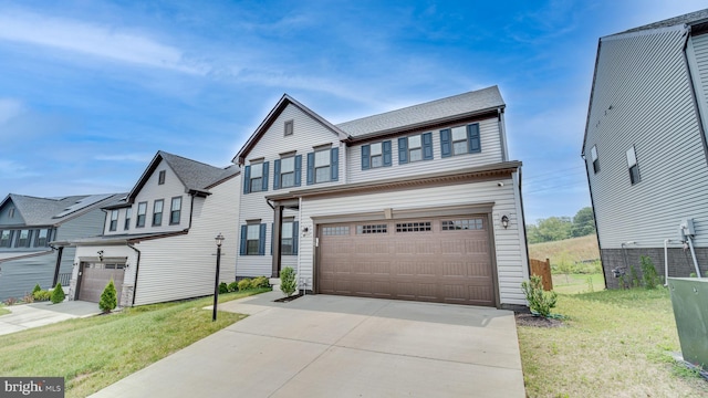 view of front of house with a garage