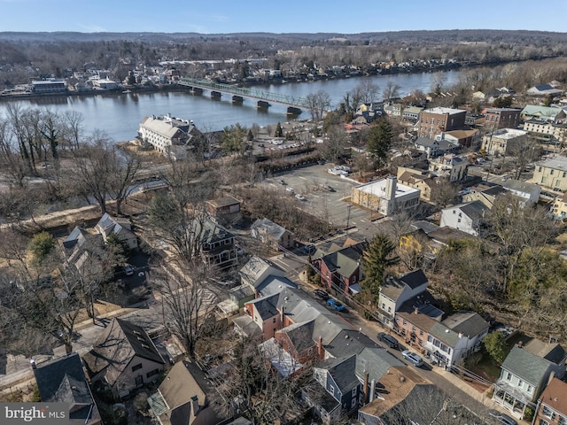 23 Swan St, Lambertville, NJ 08530 - drone / aerial view with a water view