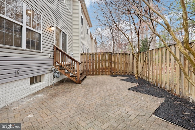 view of patio / terrace featuring a fenced backyard