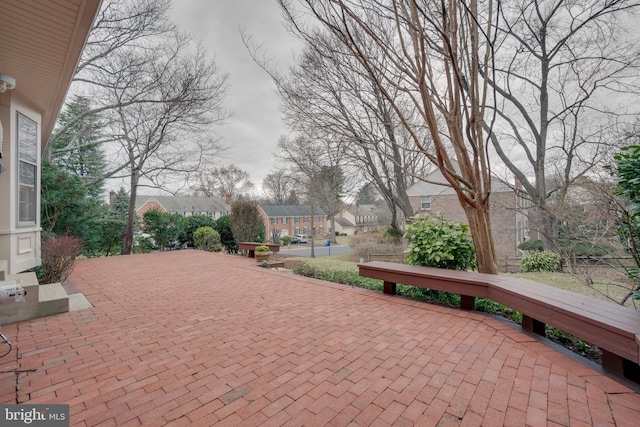 view of patio / terrace featuring a residential view