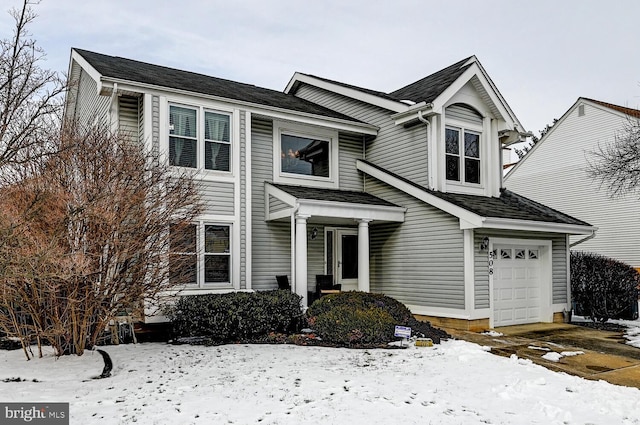 view of front of house with a garage