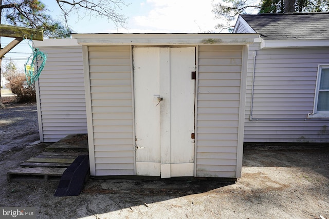 view of shed