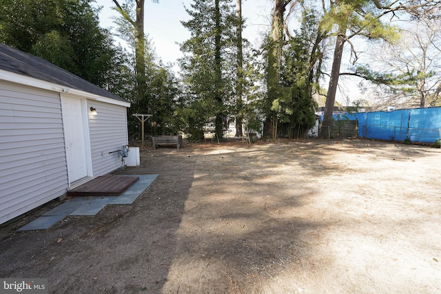 view of yard featuring fence