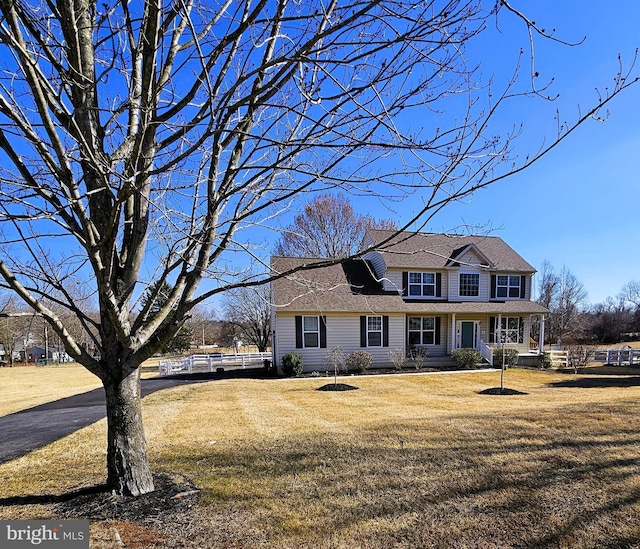 view of front of house with a front yard