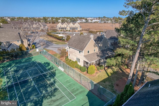 aerial view with a residential view