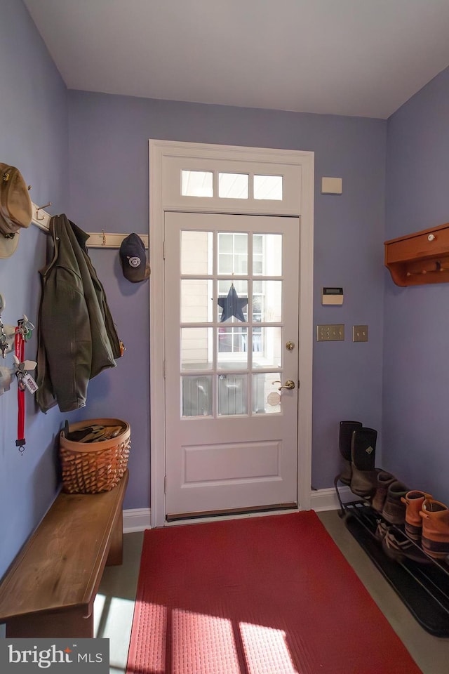 mudroom with baseboards