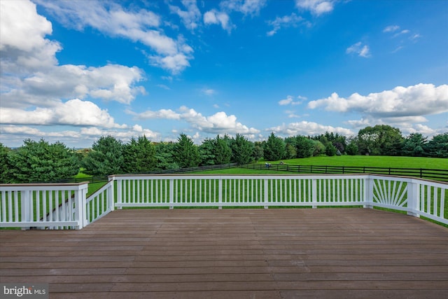 wooden deck with a yard