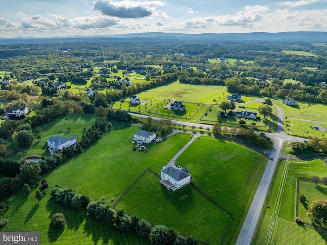 drone / aerial view with a rural view