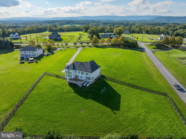 aerial view with a rural view