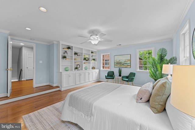 1733 Crestwood Dr, Alexandria, VA 22302 - bedroom featuring baseboards, ornamental molding, recessed lighting, and wood finished floors