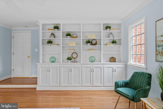 1733 Crestwood Dr, Alexandria, VA 22302 - sitting room with crown molding, light wood-style flooring, and plenty of natural light