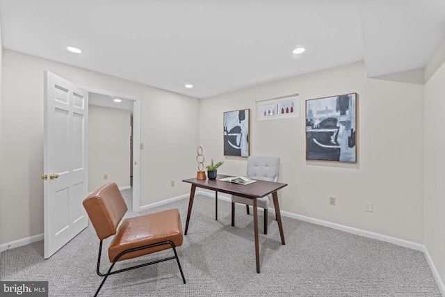 1733 Crestwood Dr, Alexandria, VA 22302 - home office featuring recessed lighting and light colored carpet