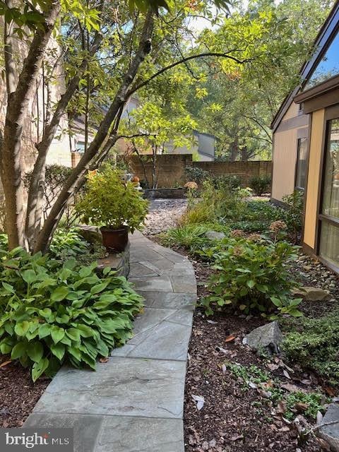 view of yard with fence