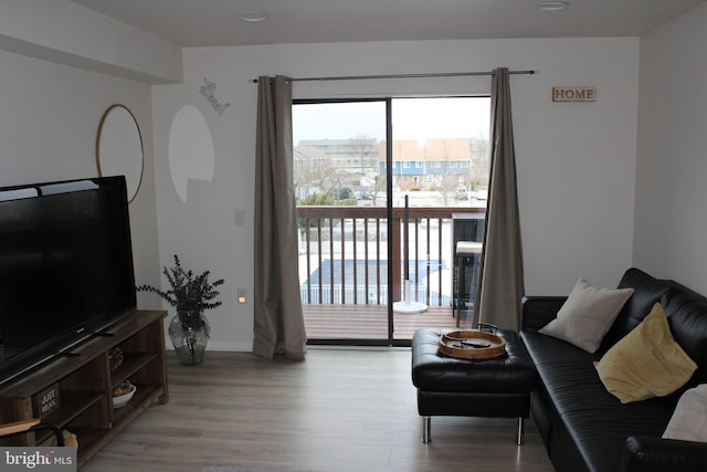 living room with light wood-style floors