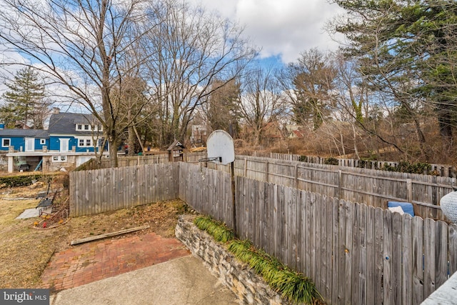 view of yard with fence