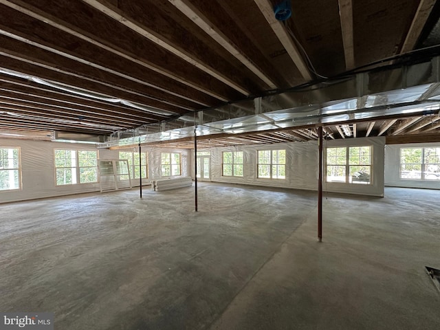 basement with plenty of natural light