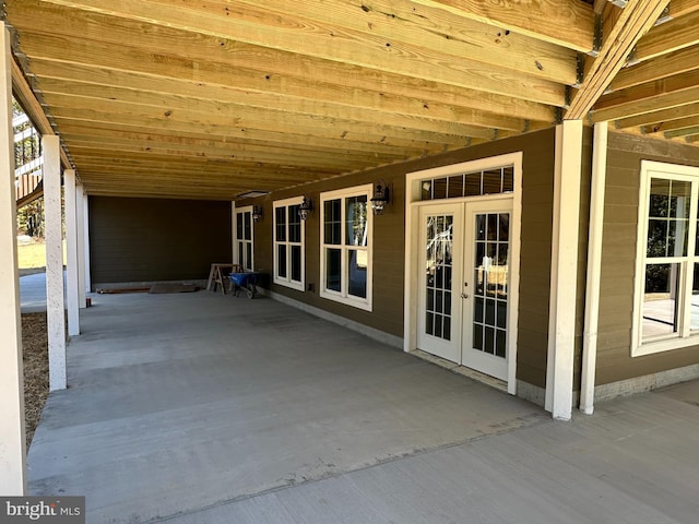 view of patio / terrace featuring french doors