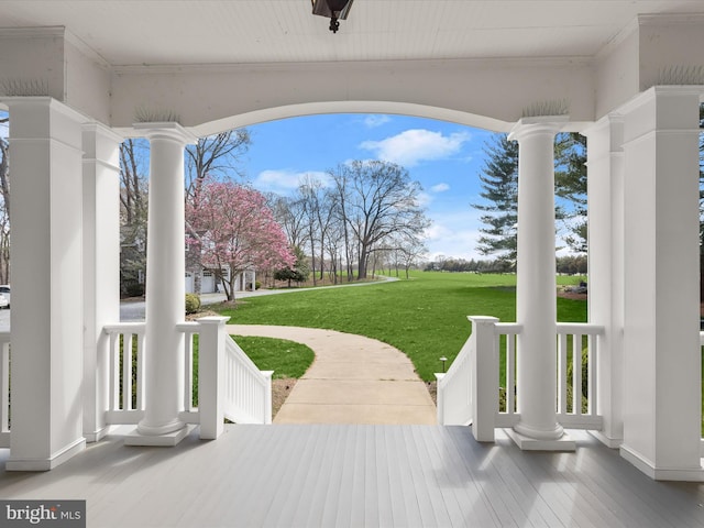 view of patio with a porch