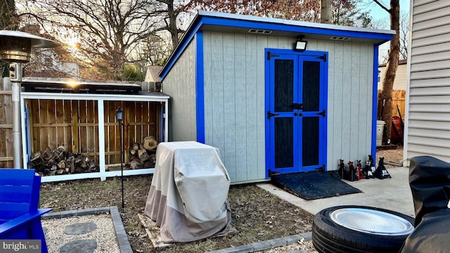 view of shed