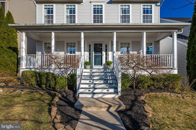 view of front of house with covered porch