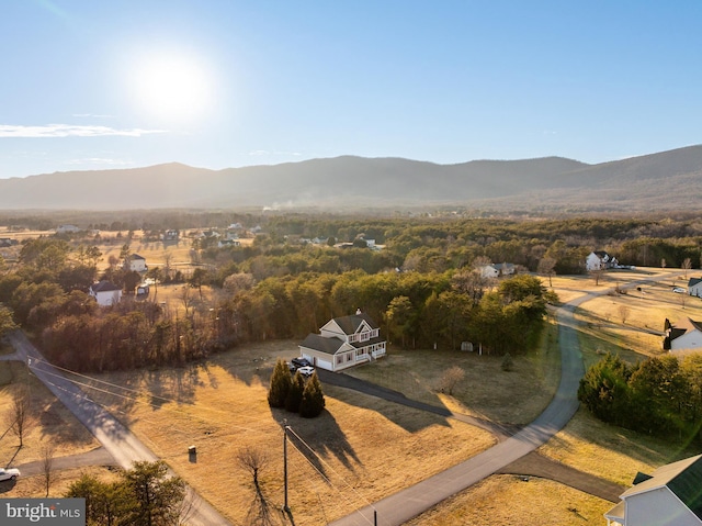 aerial view featuring a mountain view