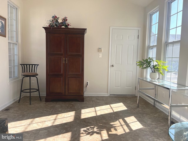 entrance foyer with visible vents and baseboards