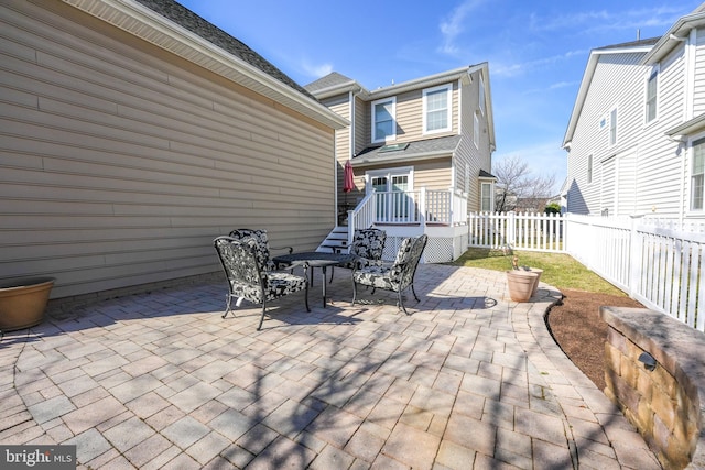 view of patio / terrace featuring a fenced backyard