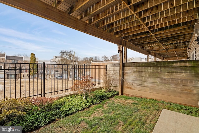 view of yard with fence