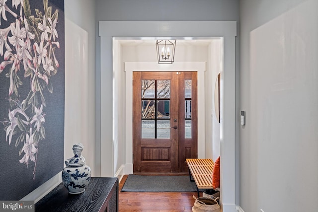 entrance foyer featuring wood finished floors