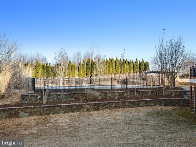 view of yard with fence